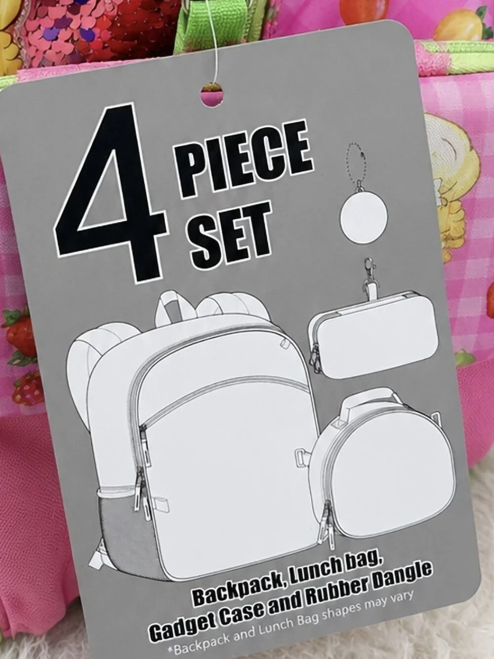 Strawberry Shortcake Backpack 4 Piece Set Back To School Lunchbox Pencil Case